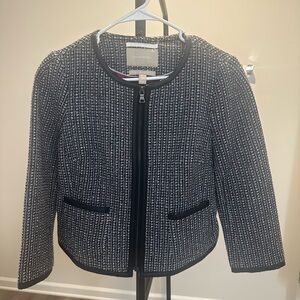 Banana Republic Black and White Textured Blazer